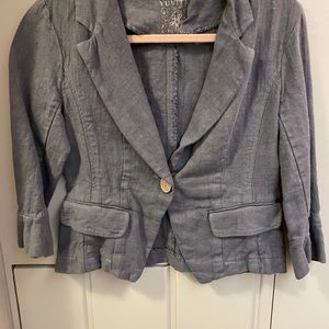 Yuvita Gray Linen Jacket Size S